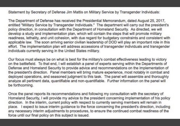 Mattis - Transgender